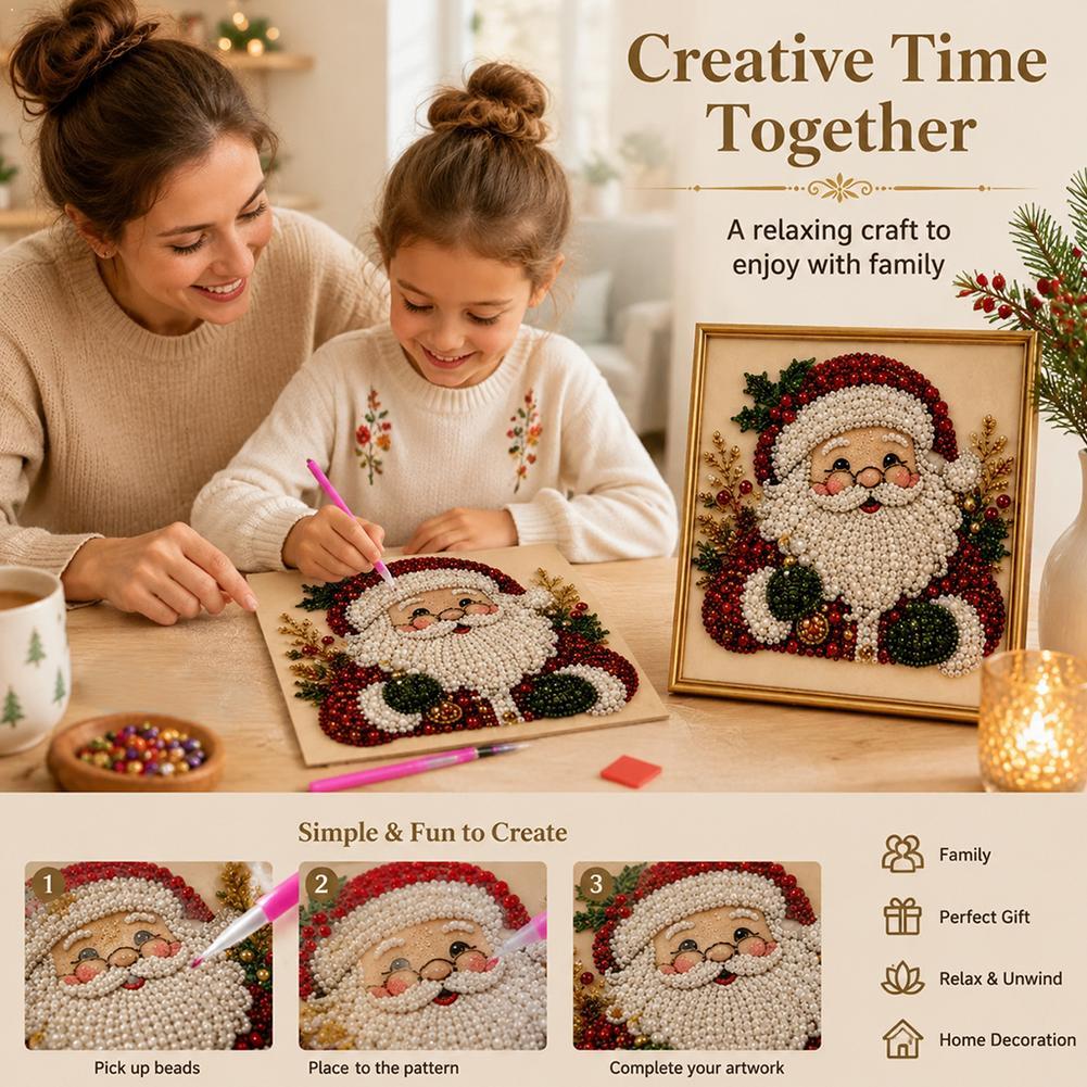 Resin Art Craft - Noel Baba İnci Sanatı DIY Kiti