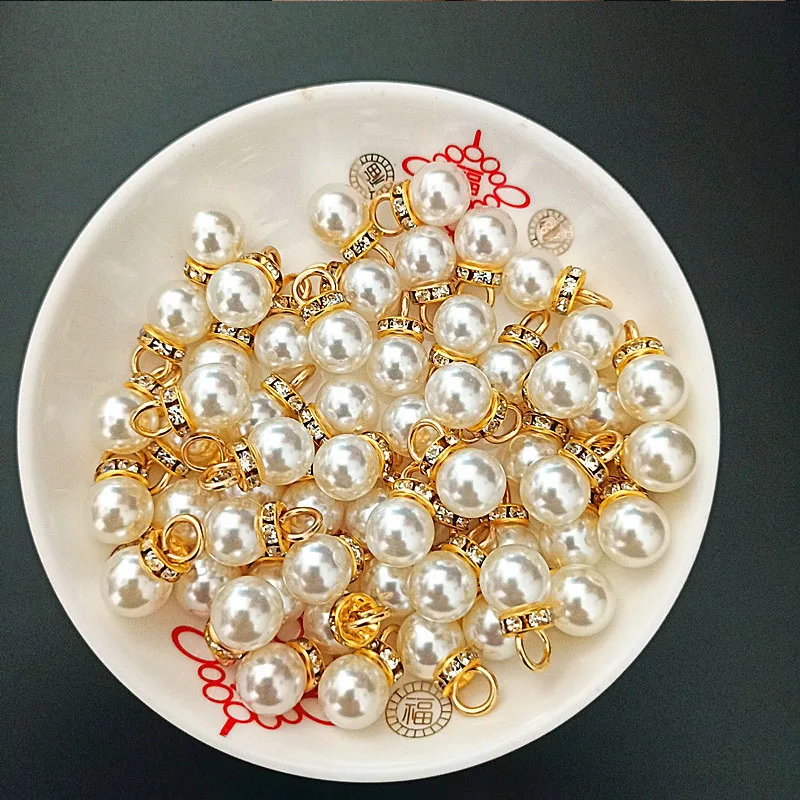 Resin Art Wedding Gift - 30 Adet Yuvarlak Inci Elmas Kolye