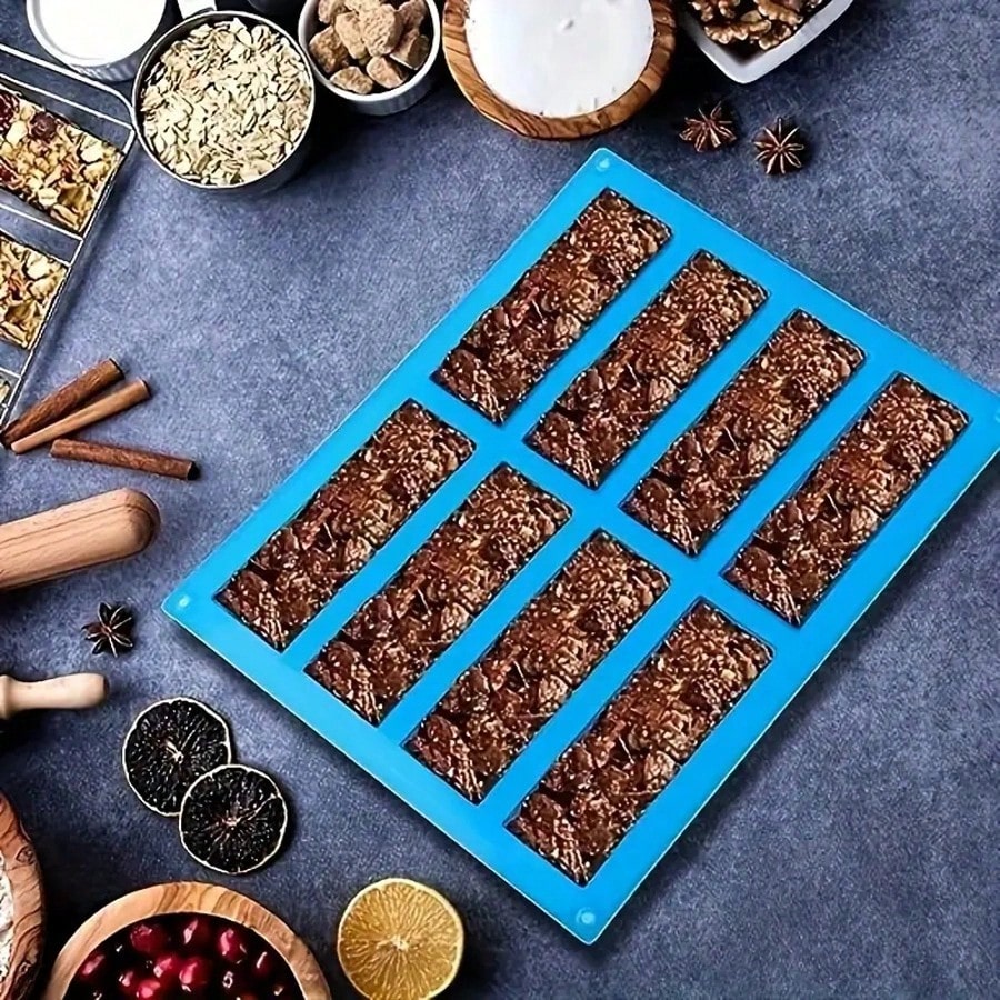 Tray Mold Rectangle - 1 adet Silikon Granola Bar Kalıbı,