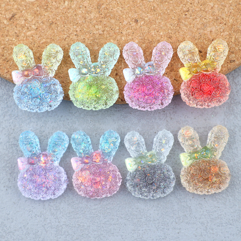 Resin Art Craft - 5 adet 18*25mm ışıklı degrade tavşan