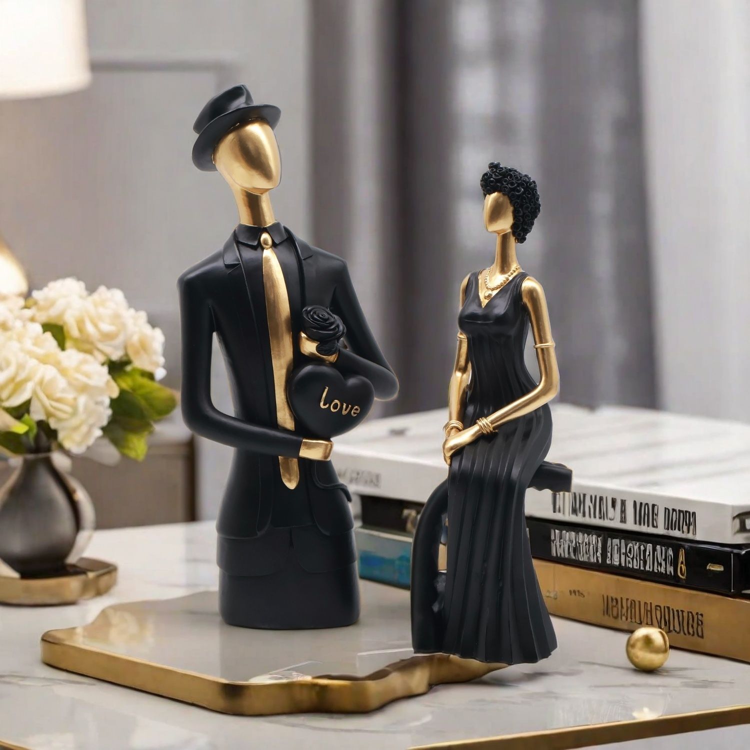 Resin Art Wedding Gift - Dekor Reçine Heykel İskandinav Dekor Heykeli