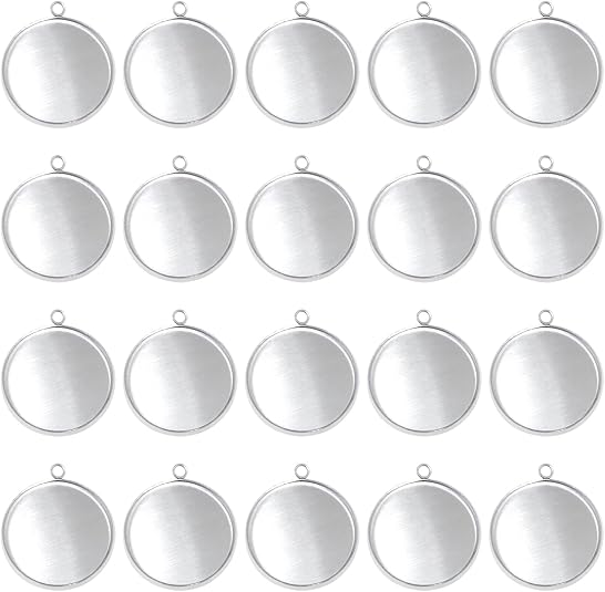 20 adet paslanmaz çelik yuvarl - Bezels Pendant Resin incelemesi ve fiyatı