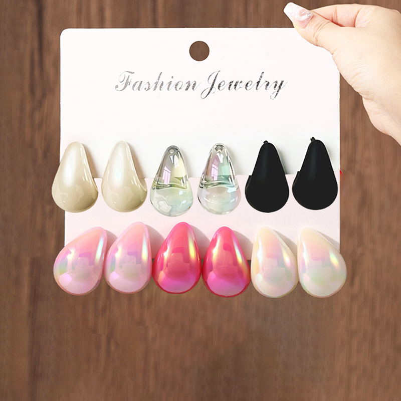 3 Pairs Moda Reçine Damla Küpe - Resin Art Ring incelemesi ve fiyatı