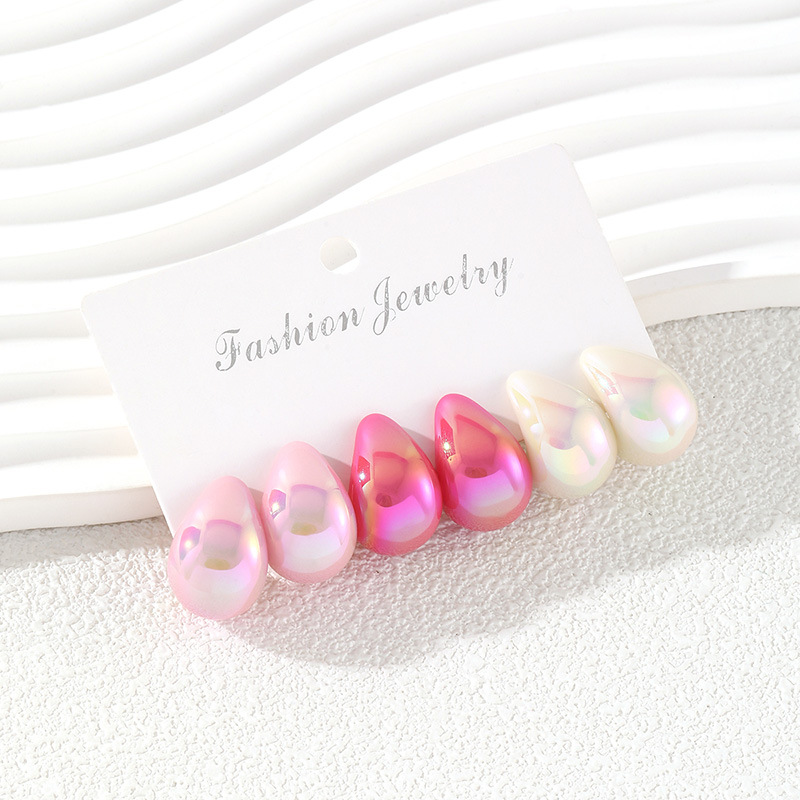 3 Pairs Moda Reçine Damla Küpe - Resin Art Ring incelemesi ve fiyatı