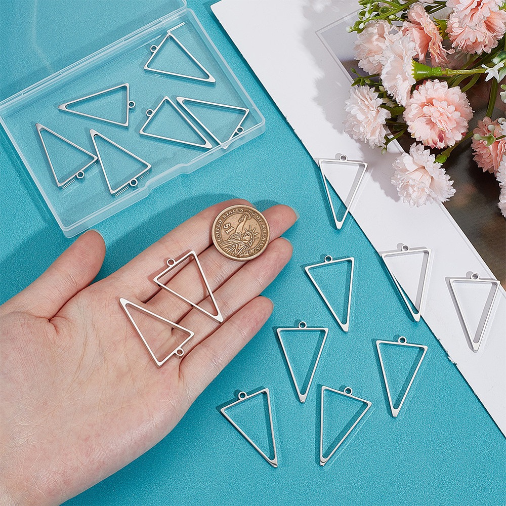 16 Adet Paslanmaz Çelik Üçgen  - Bezels Pendant Resin incelemesi ve fiyatı