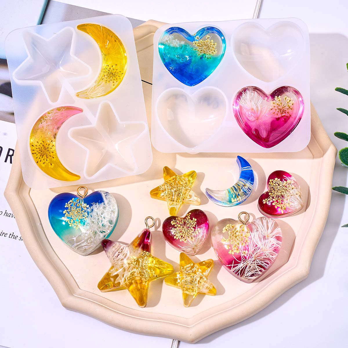 Kalp Yıldız Ay Kolye silikon k - Resin Art Glue incelemesi ve fiyatı