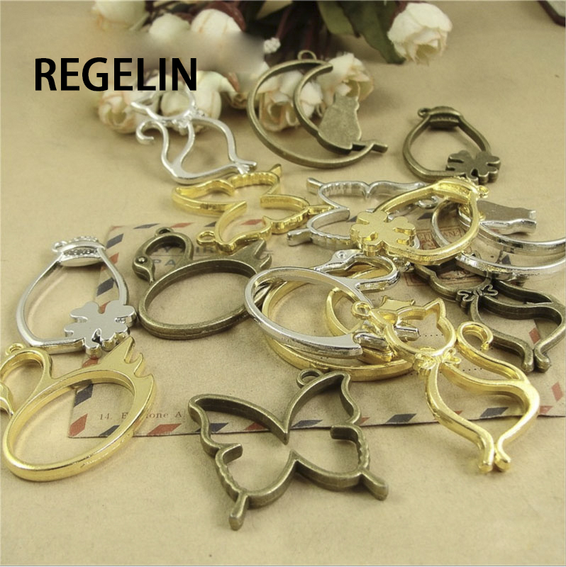 5 adet Kedi ay şekli Metal Çer - Bezels Pendant Resin incelemesi ve fiyatı