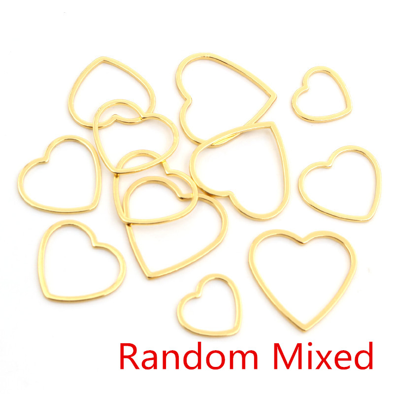 20pcs kalp Charm altın paslanm - Bezels Pendant Resin incelemesi ve fiyatı